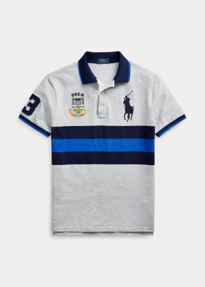 Men's Polo Ralph Lauren Striped Big Pony Polo Shirts | 740968LIN